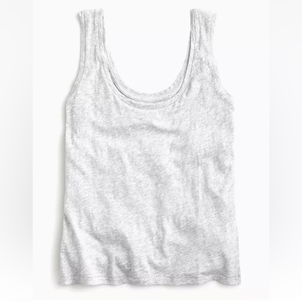 J. Crew Vintage Cotton Gray Tank Top Scoop Neck Size XS classic New with Tag